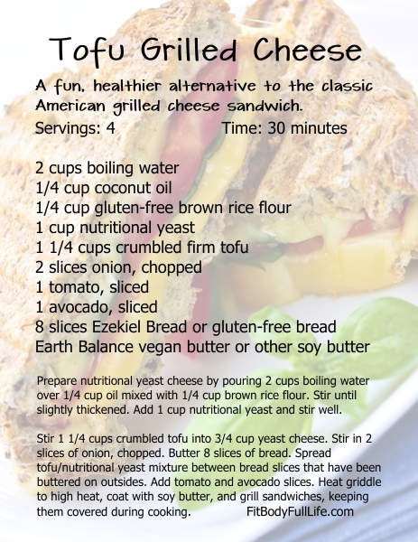 30-Day Nutrition Challenge: Tofu Grilled Cheese Recipe