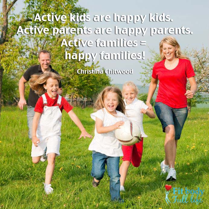 Free Printable - Active families Equal Happy Families Word Art