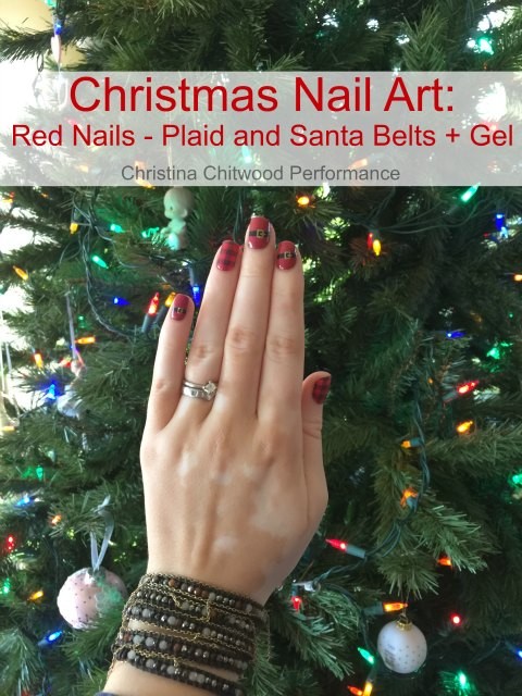 Christmas Nail Art Red Nails - Plaid and Santa Belts + Gel Christmas Nail Art Red Nails - Plaid and Santa Belts + Gel