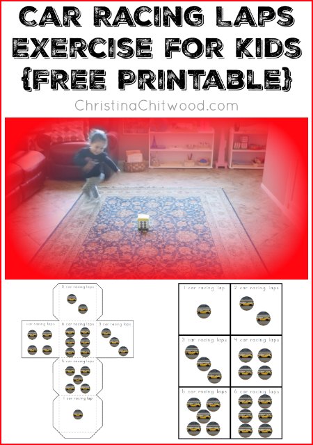Car Racing Laps Exercise for Kids {FREE Printable}