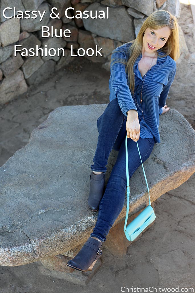 Classy and Casual Blue Fashion Look