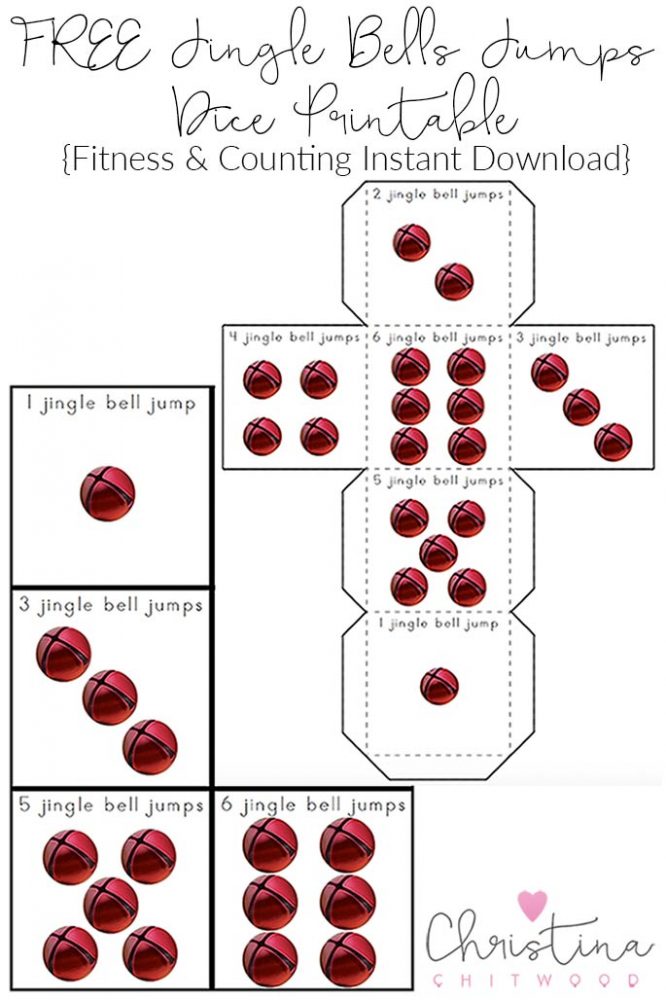FREE Jingle Bells Jumps Dice Printable {Fitness & Counting Instant Download}
