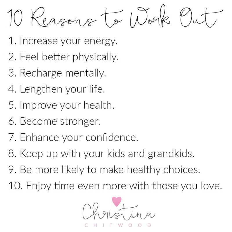 10 Reasons to Work Out {Free Printable}
