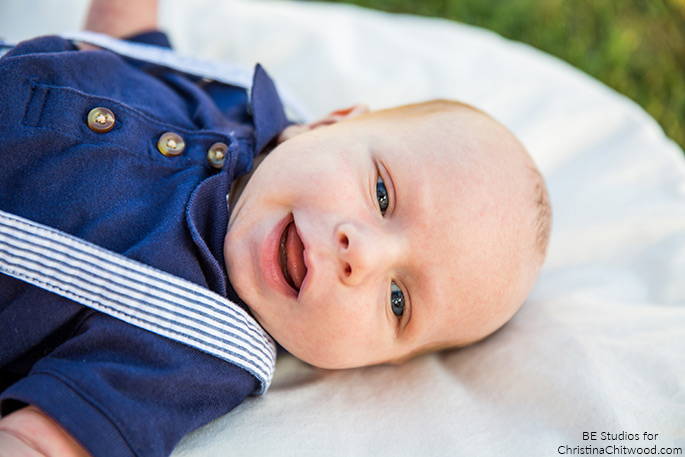 My Baby Boy Having Fun on a Topponcino on the Grass at 4 Weeks Old