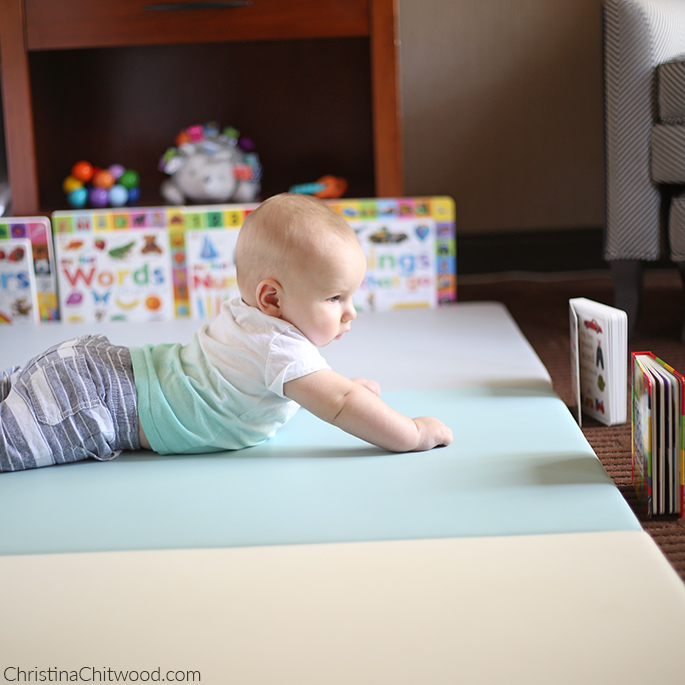 Our Baby Boy Concentrating in His Montessori Space on His Fourth Trip at 5 Months Old
