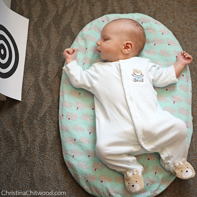Our Newborn Baby Boy Enjoying His Montessori Space on His First Trip at 6 Weeks Old