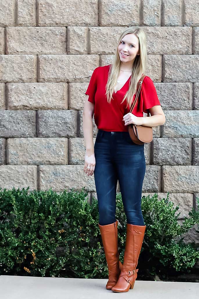 Women's ASTR the Label Top, American Eagle Jeans, Steve Madden Handbag, Miz Mooz Boots - ChristinaChitwood.com