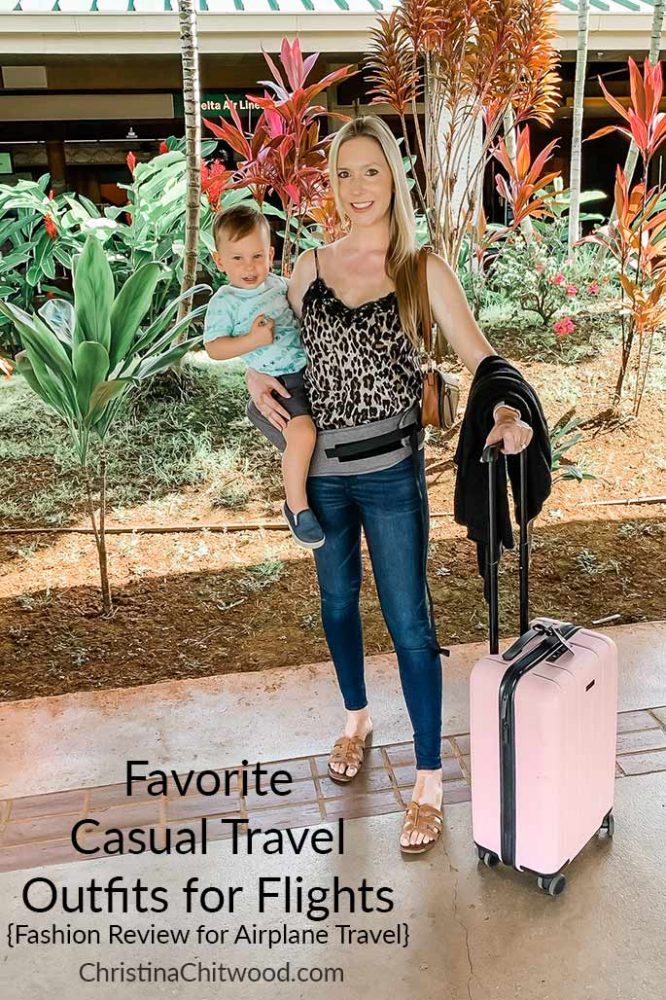 Favorite Casual Travel Outfits for Flights {Fashion Review for Airplane Travel}