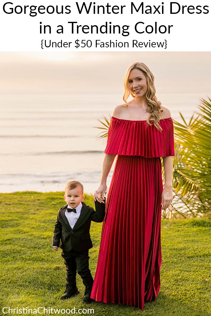 Gorgeous Winter Maxi Dress in a Trending Color {Under $50 Fashion Review}