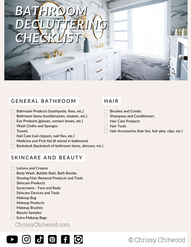 Bathroom Decluttering Checklist _ Chrissy Chitwood