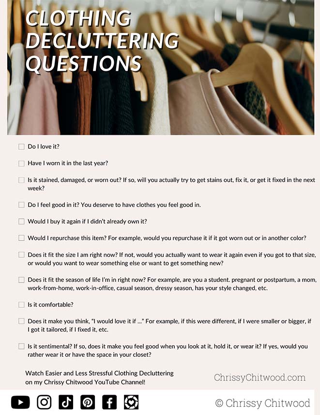 Clothing Decluttering Questions _ Chrissy Chitwood